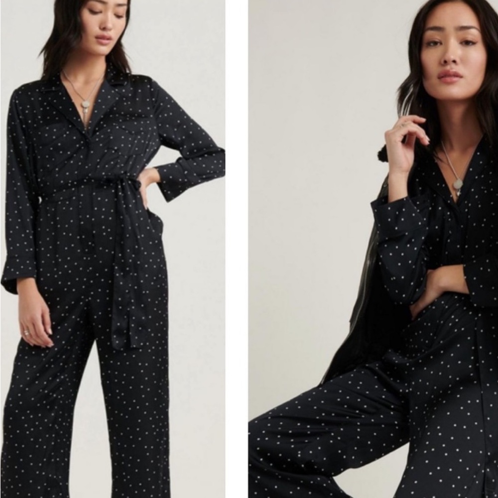 Lucky Brand Black Polka Dot Jumpsuit